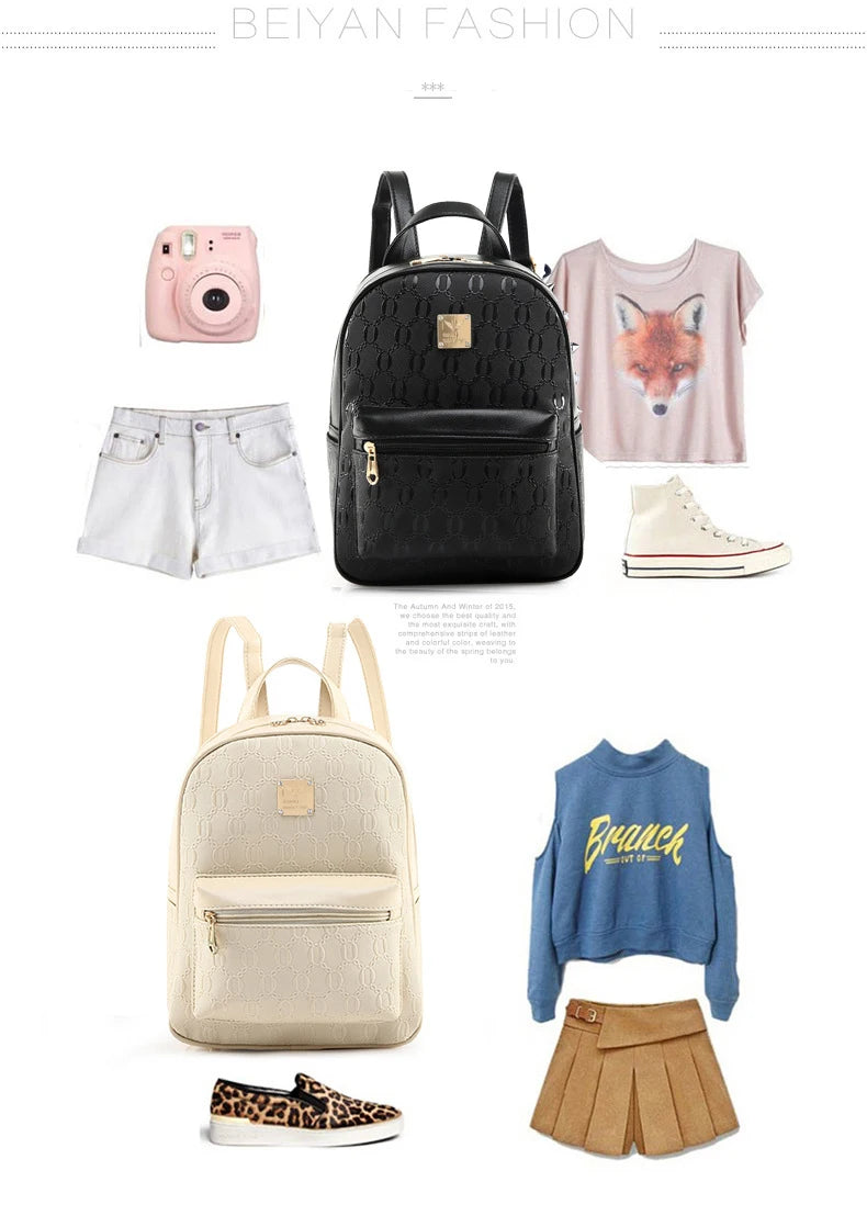 Sac à dos 4-en-1 Ours Rose – Style Étudiant & Cuir Recyclé