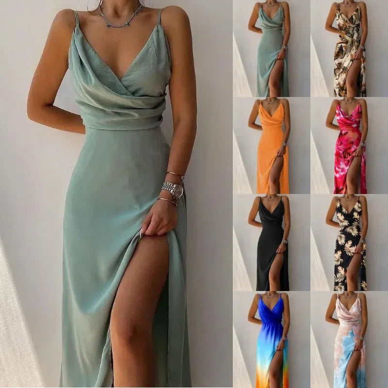 Robe Longue d’Été Femme – Camisole Sexy à Bretelles | Édition 2025