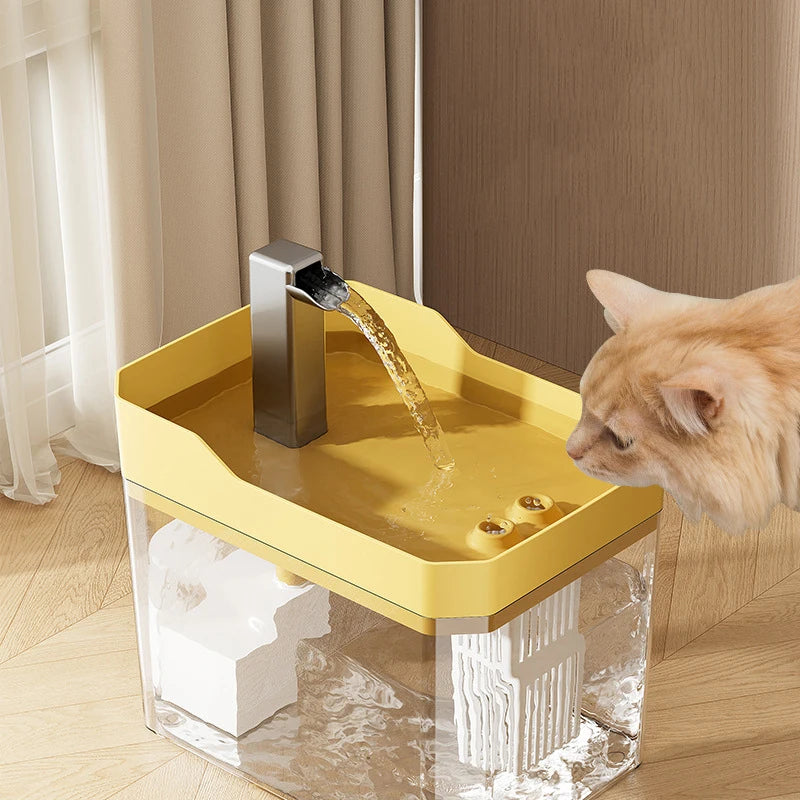 Fontaine à eau transparente pour animaux – Distributeur automatique silencieux