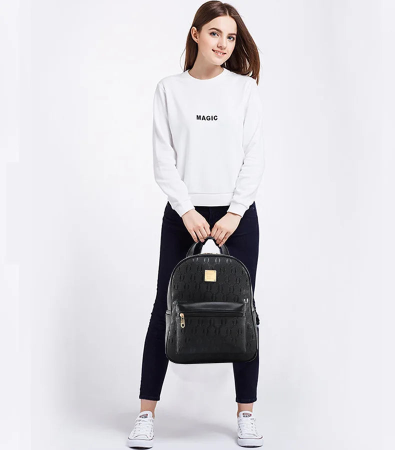 Sac à dos 4-en-1 Ours Rose – Style Étudiant & Cuir Recyclé