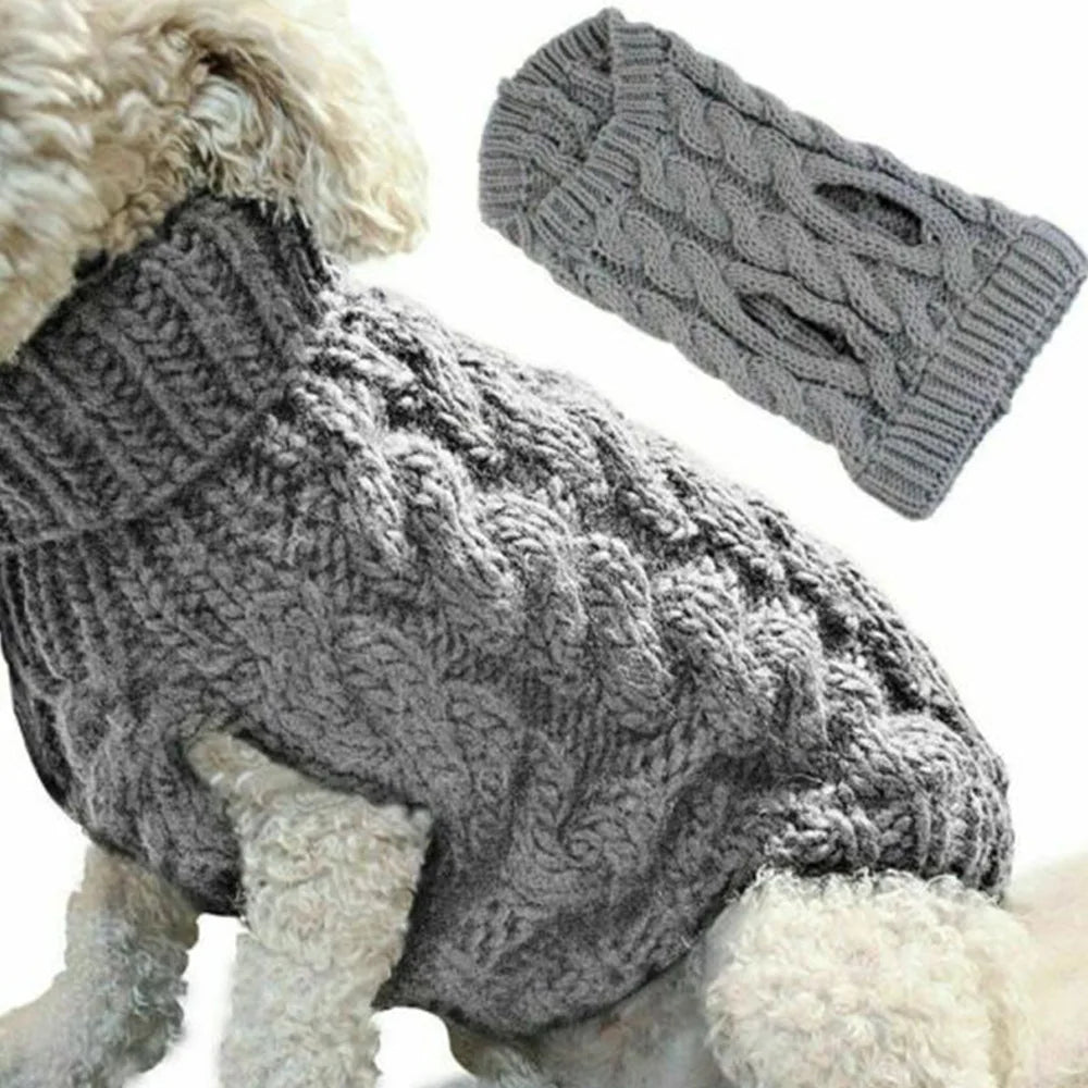 Pull chaud torsadé pour petit chien – Hiver & Automne co
