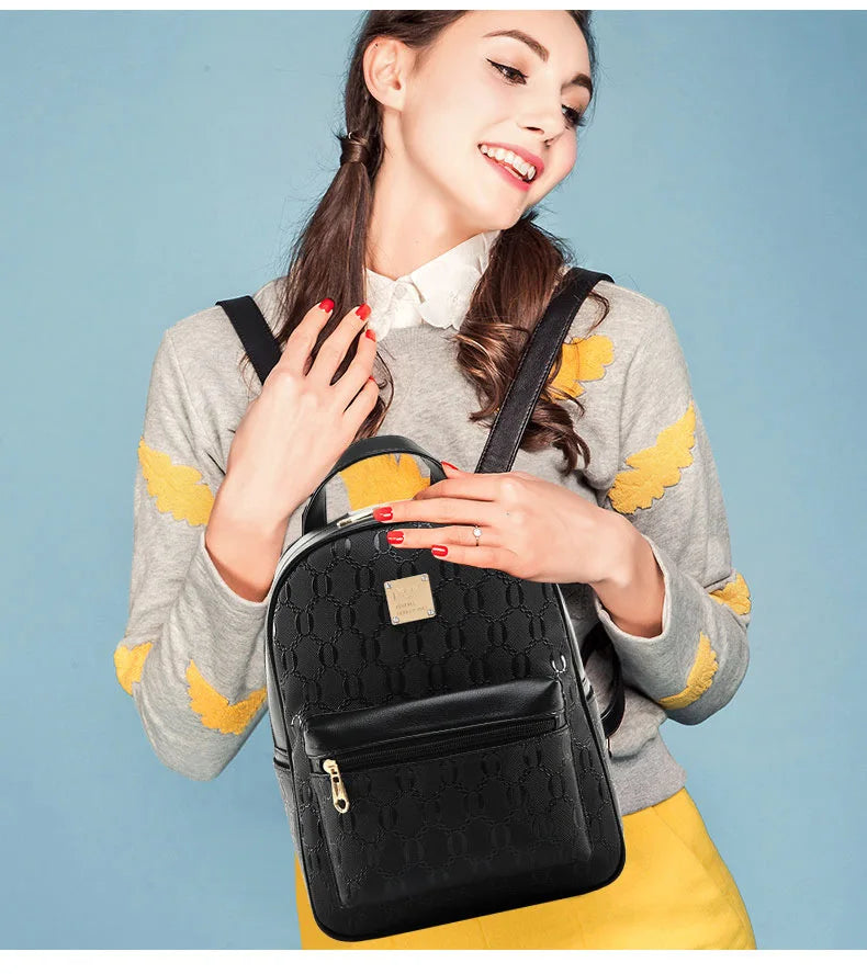 Sac à dos 4-en-1 Ours Rose – Style Étudiant & Cuir Recyclé