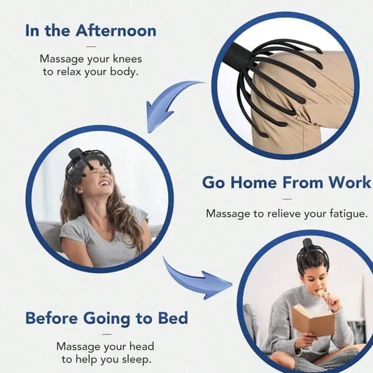 Masseur Cuir Chevelu Électrique Octopus – Anti-Stress & Rechargeable