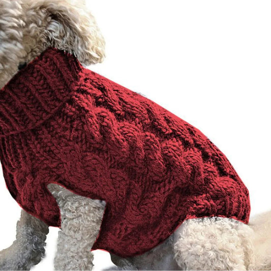 Pull chaud torsadé pour petit chien – Hiver & Automne co