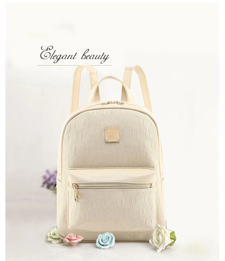 Sac à dos 4-en-1 Ours Rose – Style Étudiant & Cuir Recyclé